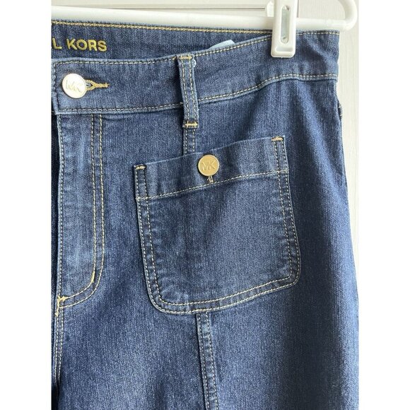 Michael Kors - Cropped Flare High Rise Seamed Jeans Women's SZ 14 - Picture 4 of 11